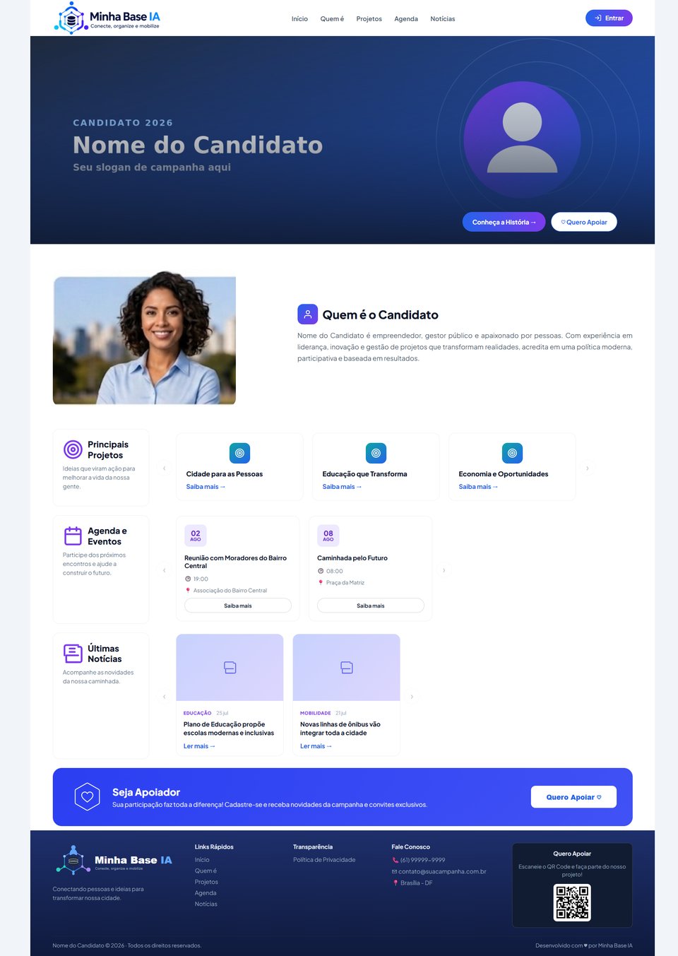 Site completo do candidato